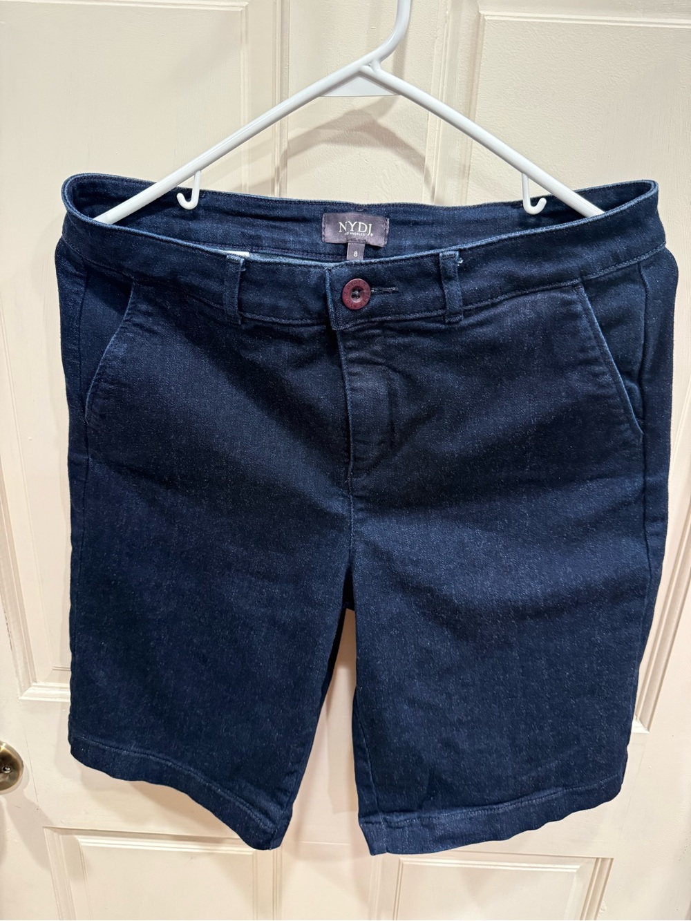 NYDJ Women's Navy Stretch Chino Bermuda Shorts